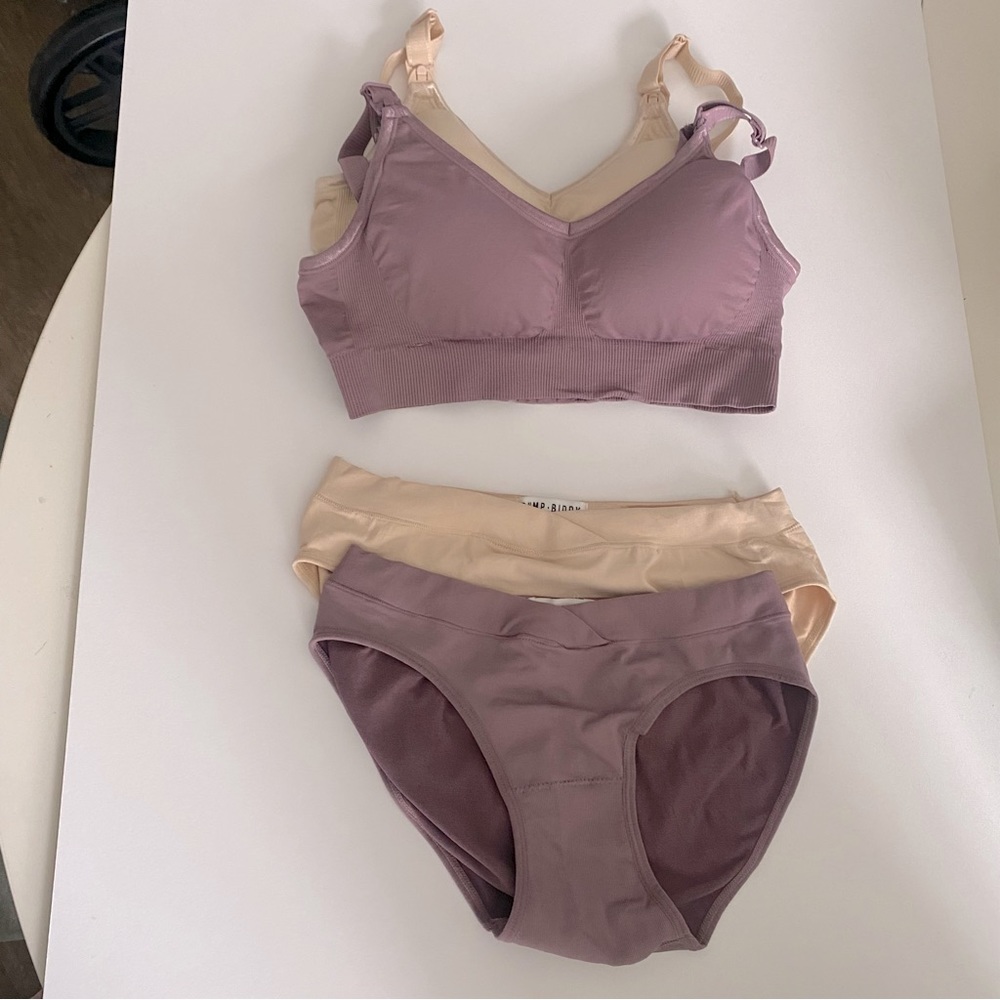 BRAND NEW x2 Bump Biddy Maternity Nursing Bras & Underwear Set Size Small